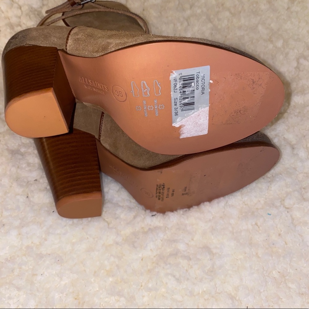 ALLSAINTS Victoria Heel Booties in Tobacco NEW - Picture 11 of 15